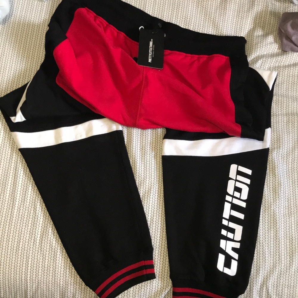 Black Caution Contrast Joggers